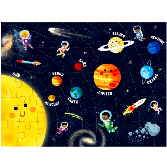 Glow-in-the-Dark Parragon Happy Little Solar System Kids Jigsaw Puzzle 46Pc - Picture 2 of 4
